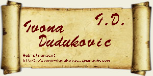 Ivona Duduković vizit kartica